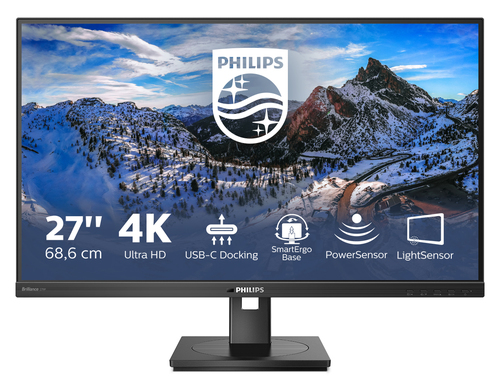 LCD PHILIPS 27" 279P1/01 черный с поворотом экрана {IPS 3840x2160 60Hz 4ms 350cd 178/178 1000:1 10bit 2xHDMI DisplayPort USB-C USB-Hub HAS Pivot Speakers}