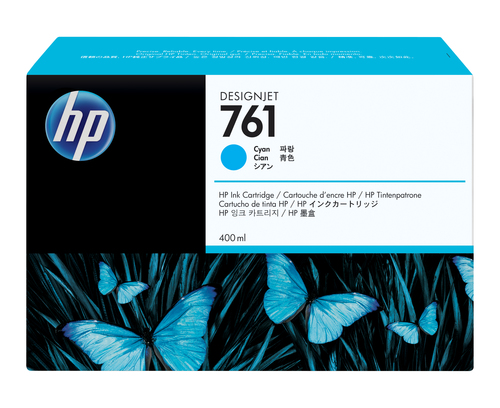 Голубые картриджи Designjet HP 761, 400 мл, 3 шт. в упаковке
