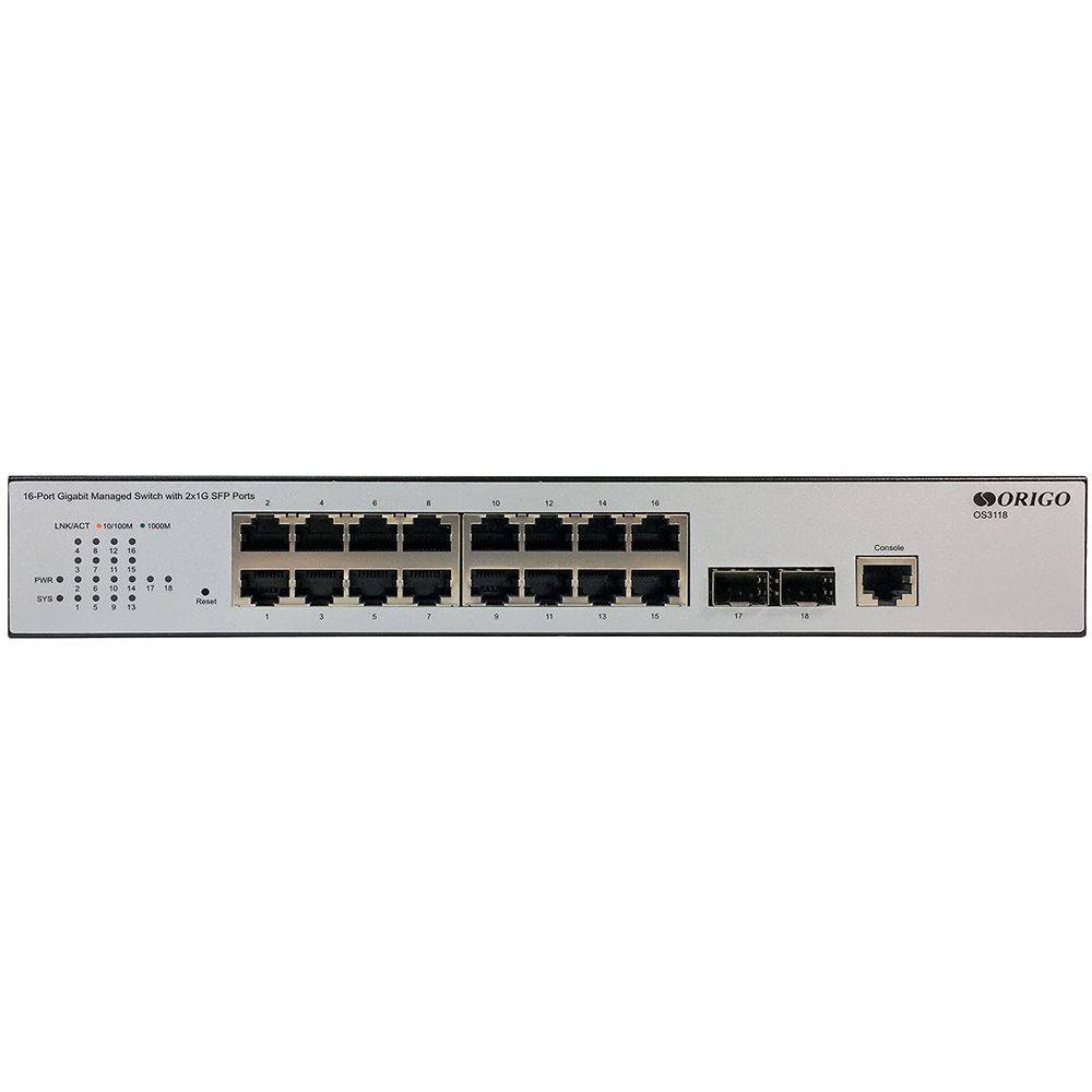 ORIGO OS3118/A2A Управляемый L2 16x1000Base-T, 2x1000Base-X SFP