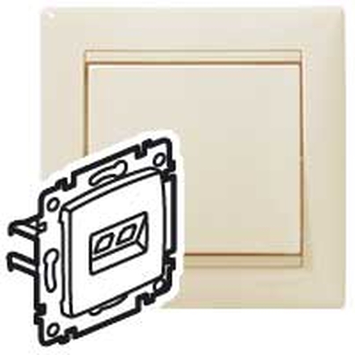 Розетка компьютерная Legrand 774130 RJ45 Valena 1 выход Кат.5e UTP (слоновая кость) монтаж на захватах