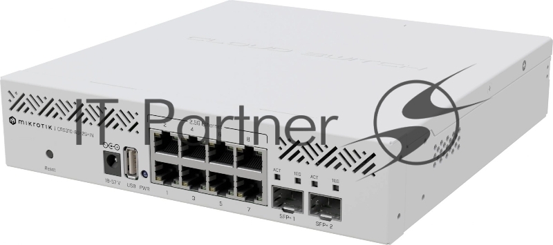 Коммутатор MikroTik CRS310-8G+2S+IN, 8×2.5 Гбит/с + 2×10 Гбит/с SFP+, управляемый
