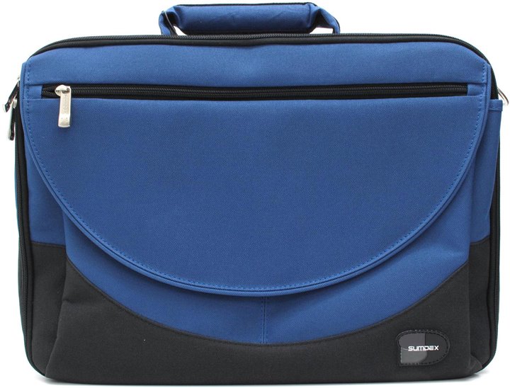 Сумка Sumdex  PON-301NV  (полиэстер, синяя,серая,  15.4-15.6")