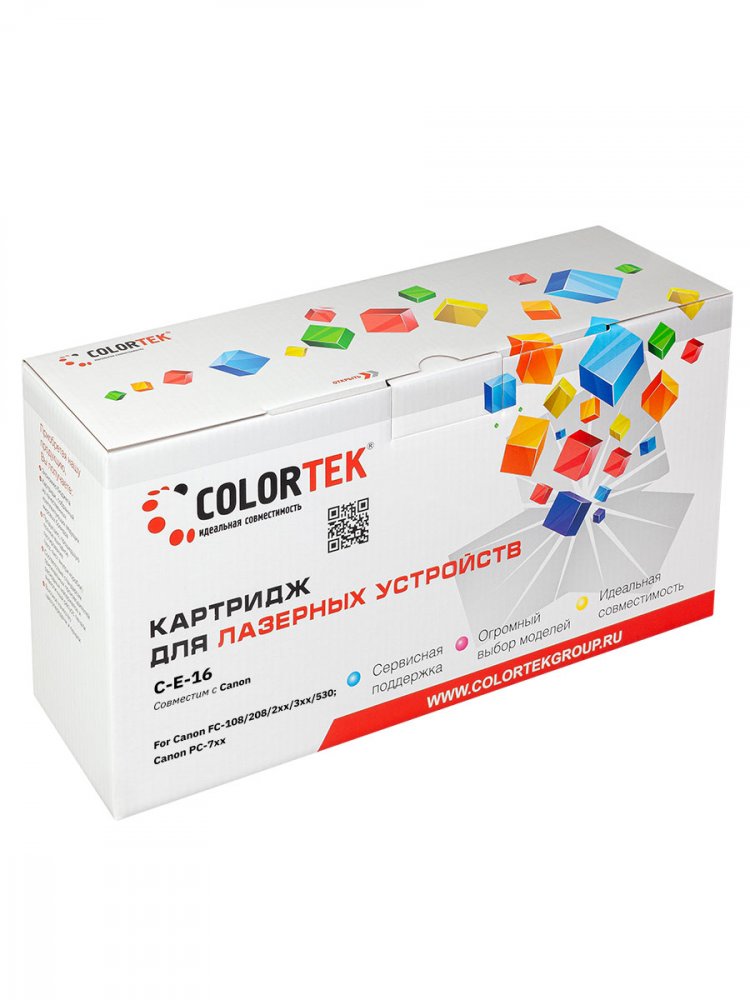 Картридж Colortek E-16, лазерный, черный, 2000 стр.