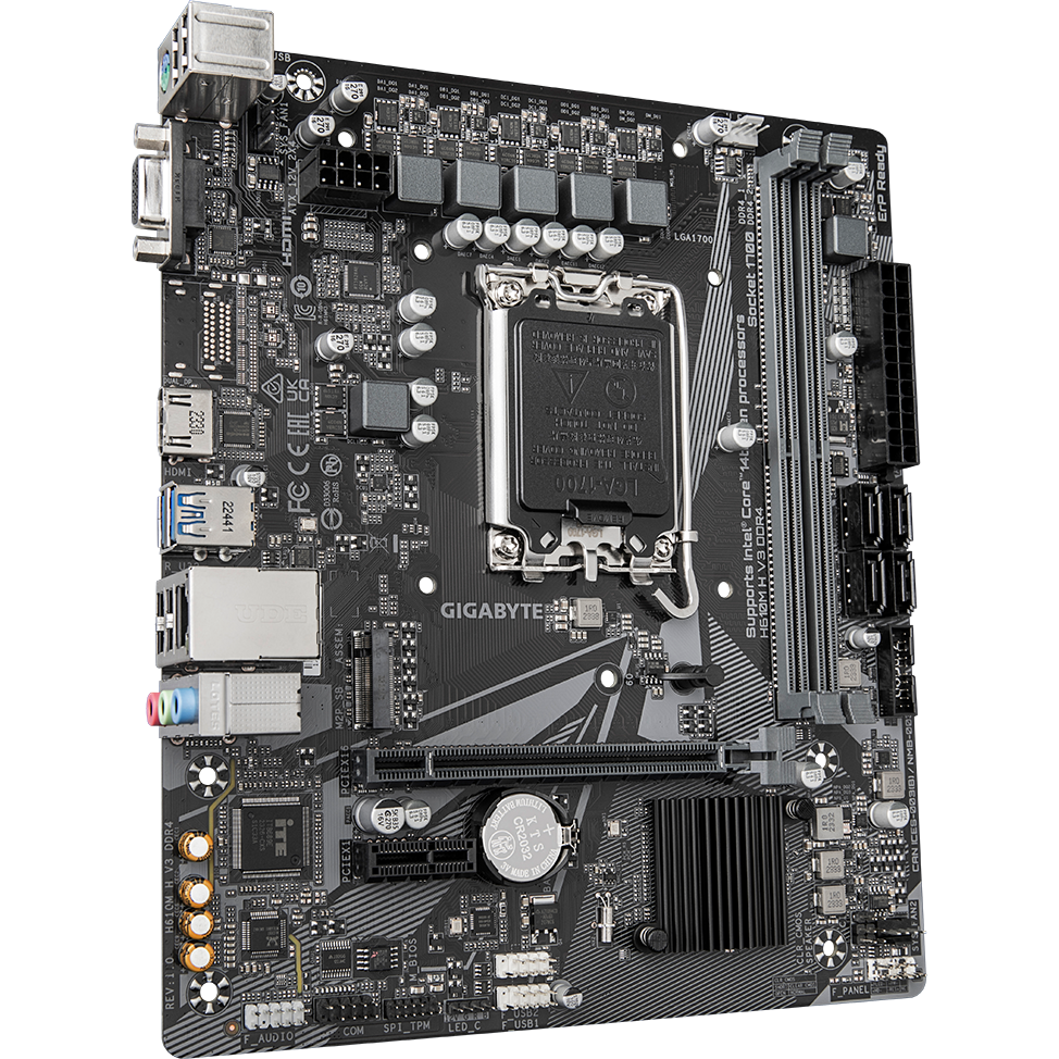 GIGABYTE H610M H V3 DDR4 (CN) (RTL) LGA1700 <H610> PCI-E Dsub+HDMI GbLAN SATA MicroATX 2DDR4