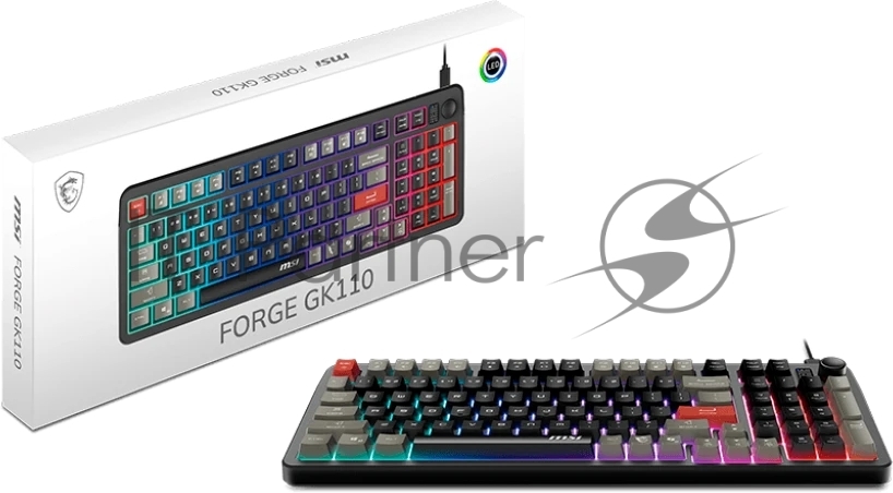 Клавиатура MSI Forge GK110 проводная, USB Type-A, чёрный