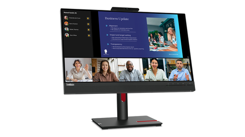 Монитор 23.8" Lenovo ThinkVision T24v-30 IPS 1920x1080, 75 Гц, 4 мс, 16:9, 250 кд/м², VGA, HDMI 1.4, DP 1.2, 3.5 Jack, USB Hub (3x USB 3.0, 1x USB 2.0), веб-камера (2 Мп), динамики (2x3 Вт), черный