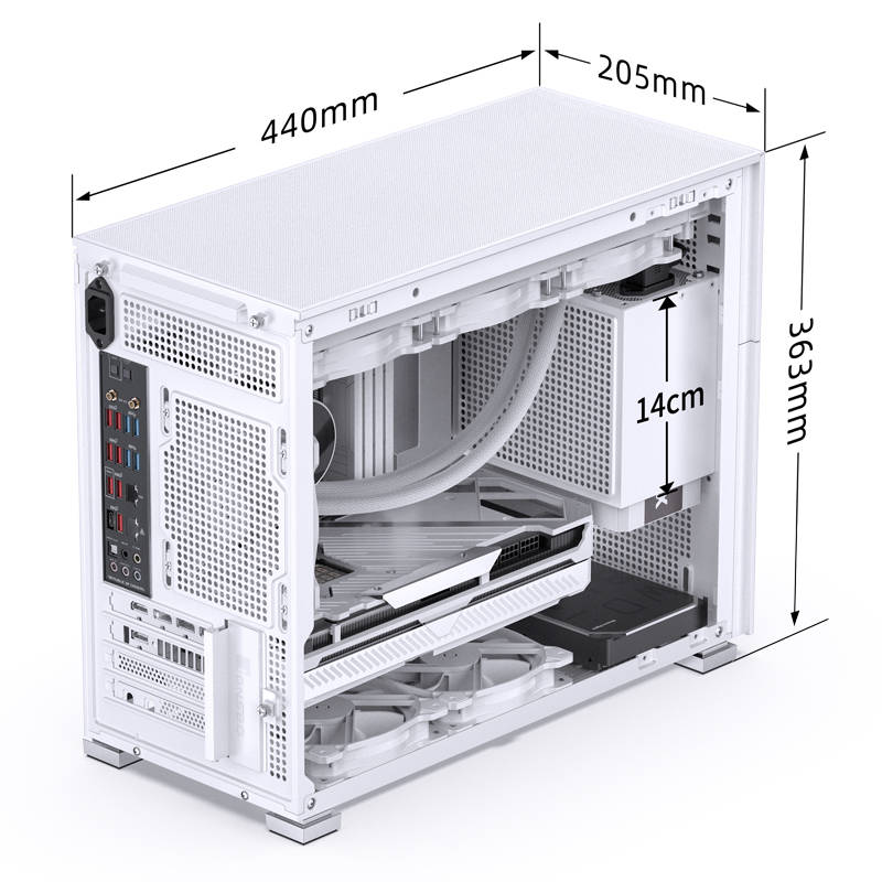 JONSBO D31 STD White, TG, mini-ITX, mATX, белый