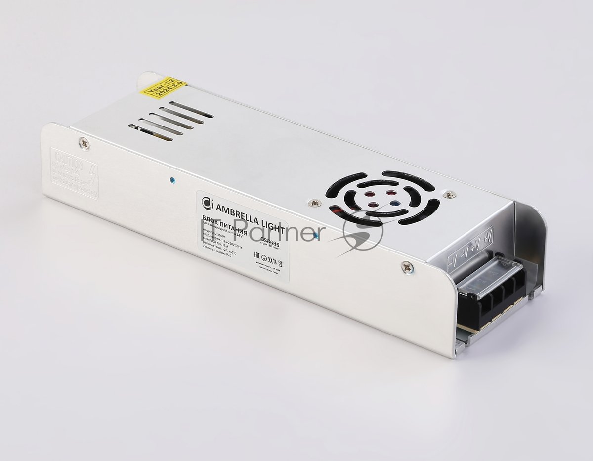 Блок питания 24V 360W 15A IP20 185-260V EMC 223*67*40