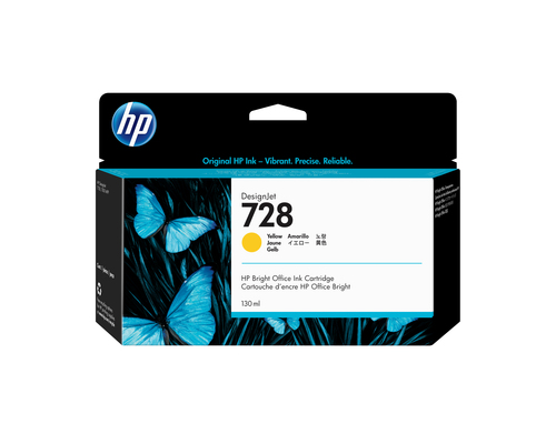 (Спец.цена) Оригинальный картридж HP 728 (F9J65A) для HP DJ T730/ T830, желтый, 130 мл.