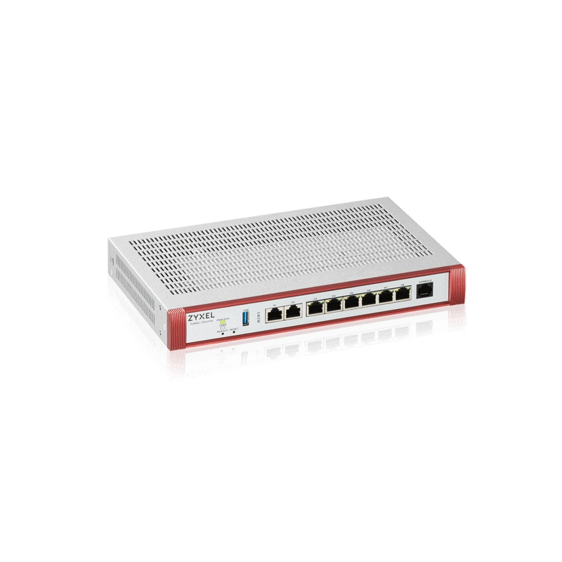 Межсетевой экран ZyXEL - USG FLEX 200H с подпиской Gold на 1 год, МСЭ-5.00Gb/s, UTM-1500Mb/s, LAN-2 x 2.5 Гб/с + 6 x 1 Гб/с RJ-45, IPSec VPN-100, concurrent sessions-600000, USB-1, CLI, серый, USGFLEX200H-EUCI02F