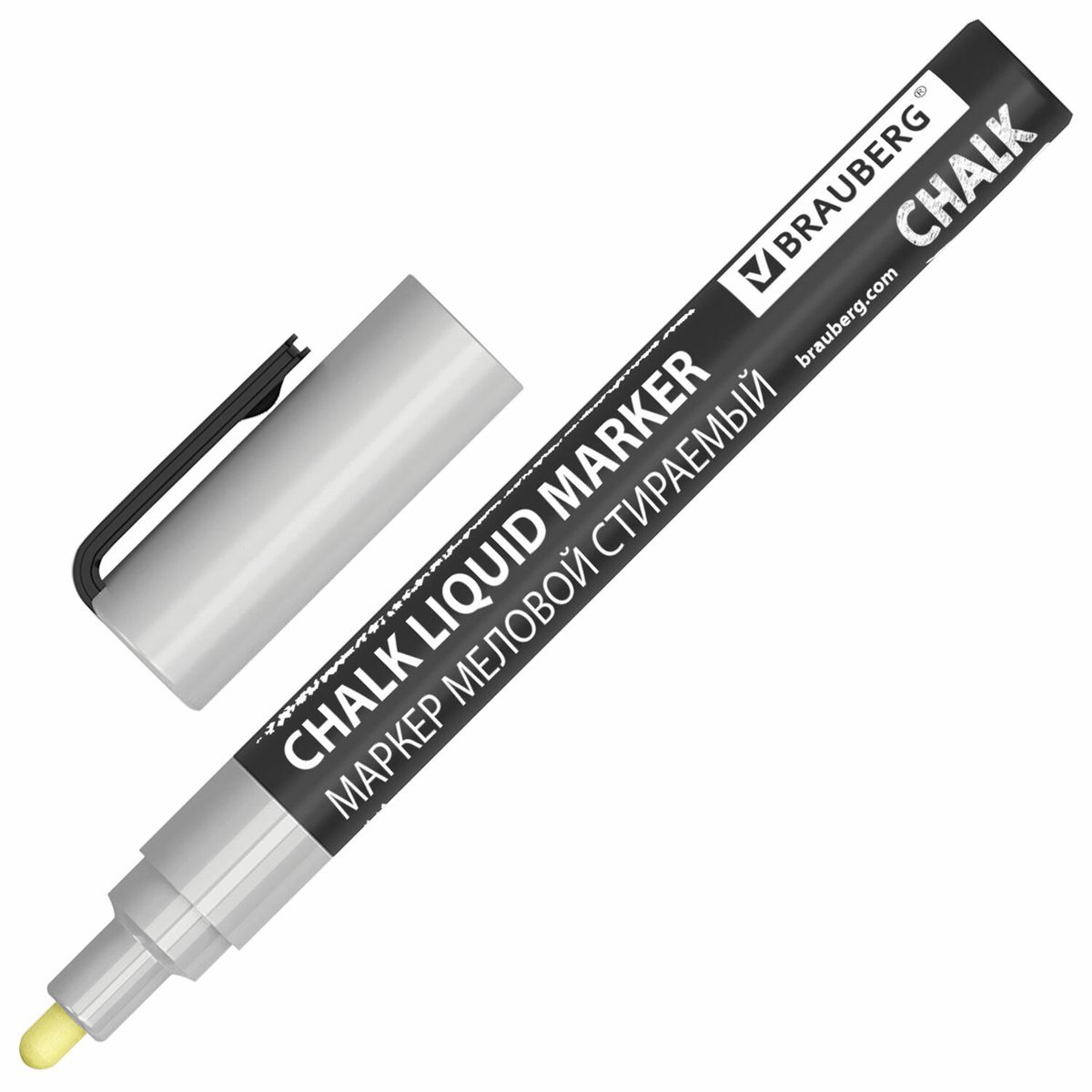 Маркер меловой Brauberg Chalk Liquid Marker (3мм, серебристый, стираемый) (152593), 540шт.