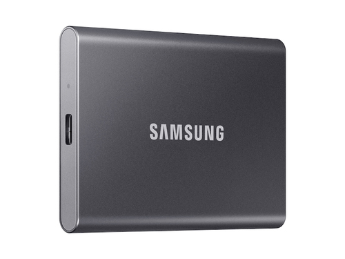 Внешние HDD и SSD/ Samsung External SSD T7, 1000GB, Type-C, USB 3.2 Gen2, R/W 1050/1000MB/s, 85x57x8mm, Titan Gray (12 мес.)