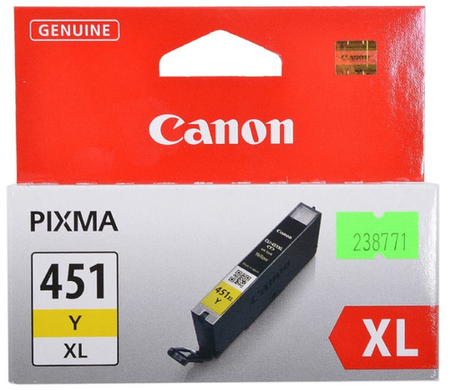 Картридж CANON CLI-451XL Y желтый, увеличенной емкости 11 мл, 660 стр