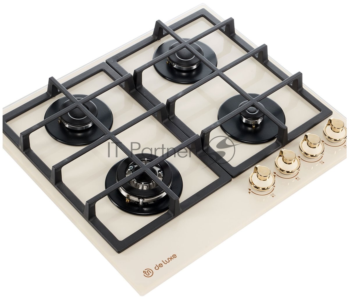 Газовая варочная поверхность DeLuxe GG4 750229F-TC-152, 4 конфорки, закаленное стекло, 7800 Вт