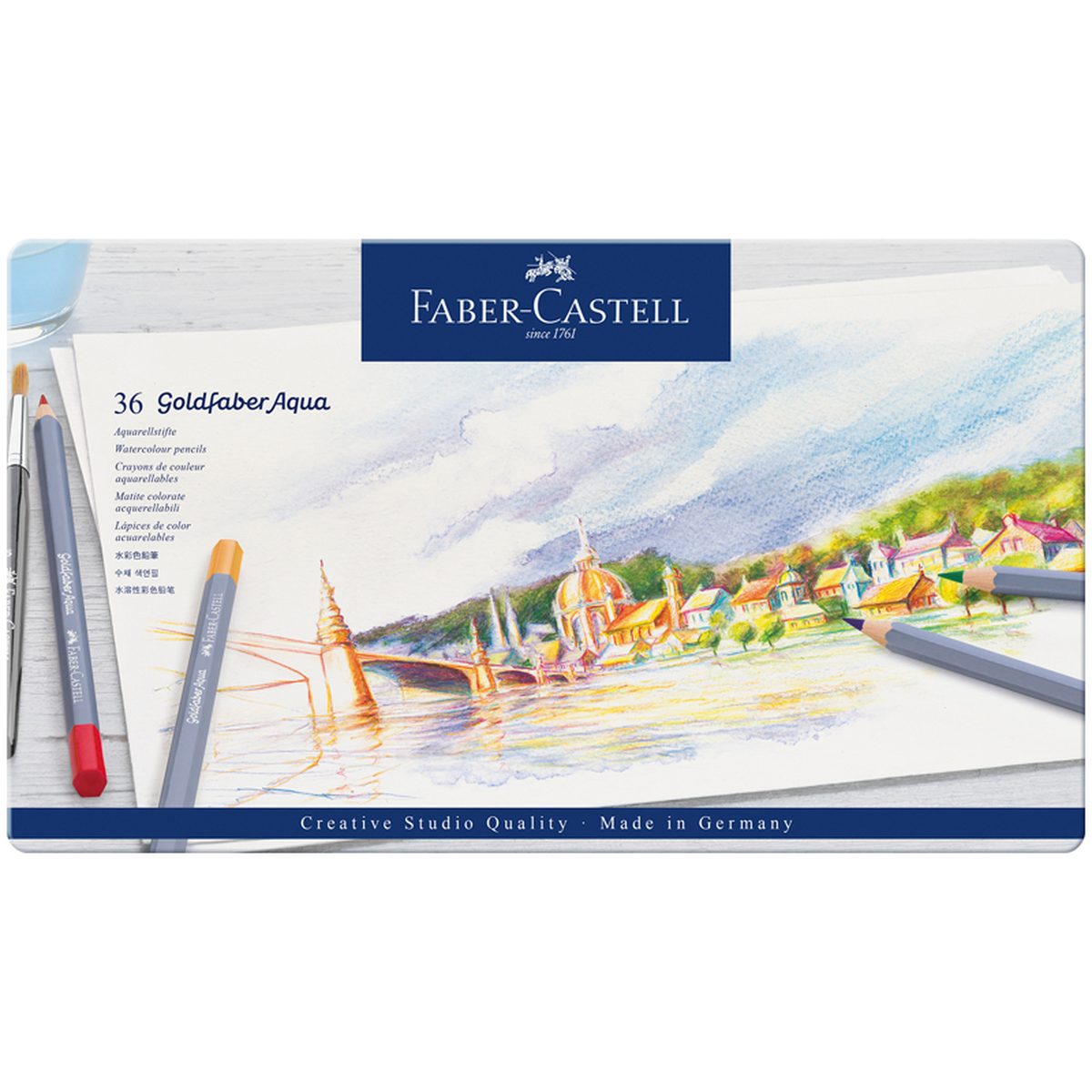 Карандаши акварельные Faber-Castell 1У285898, 36 цветов, 3.3мм, метал. коробка