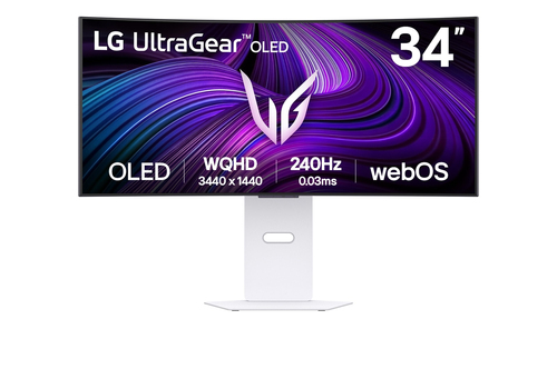 Монитор LG 34" UltraGear 34GX90SA-W черный OLED LED 21:9 HDMI M/M матовая HAS Piv 275cd 178гр/178гр 3440x1440 240Hz G-Sync FreeSync Premium DP WQ USB 10.4кг