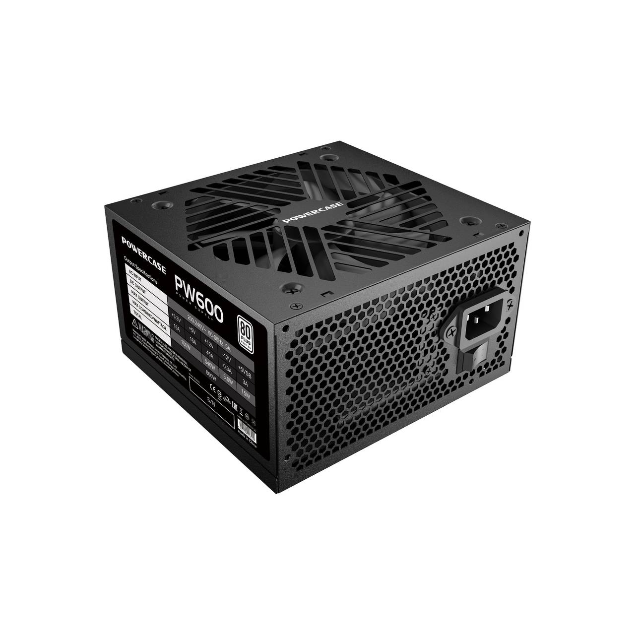 Блок питания PowerCase PS-600W-DC, 600Вт, ATX, 80+, APFC