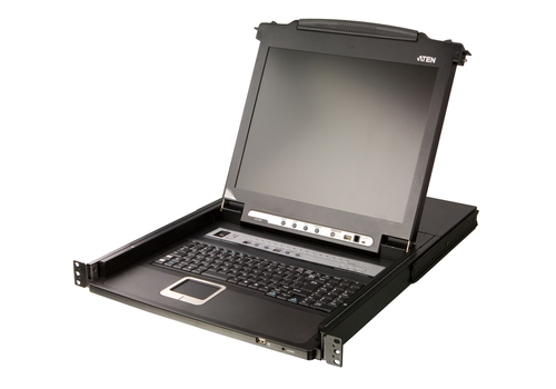 Портовый переключатель 16 с KVM консолью ATEN 16-Port PS/2-USB VGA Single Rail 17.3" 1920 x 1080 @ 60 Hz LCD KVM Switch