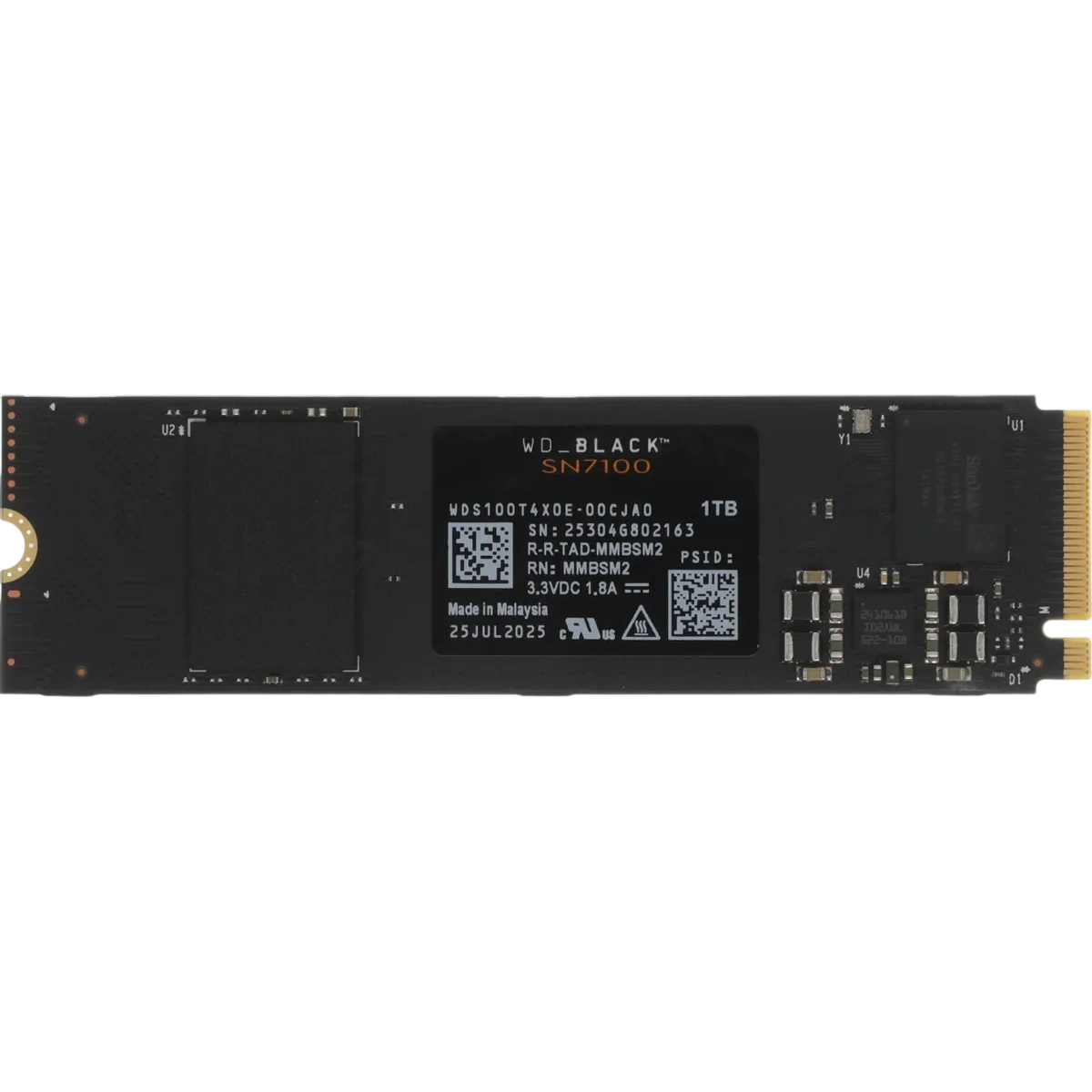 SSD Western Digital WDS100T4X0E (SN7100), 1ТБ, PCIe 4.0, M.2