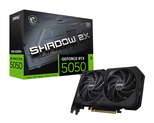 Видеокарта MSI PCI-E 5.0 RTX 5050 8G SHADOW 2X OC NVIDIA GeForce RTX 5050 8Gb 128bit GDDR6 2602/20000 HDMIx1 DPx3 HDCP Ret