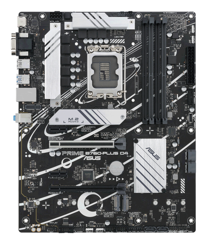 Материнская плата ASUS PRIME B760-PLUS D4 LGA1700 ATX 4xDDR4 2xPCIEx16 2xPCIEx1 3xM.2 USB-C DP HDMI VGA 2.5GLAN (90MB1CW0-M1EAY0)