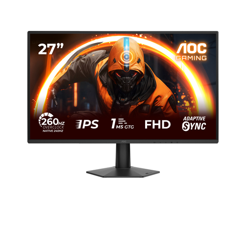 Монитор AOC - 27G50Z, 27", 16:9, WLED, IPS, 0.3 мс, 300cd/m², 1000:1, 1920x1080 (Full HD), 260 Гц, 1x HDMI, 1x DP, цвет чёрный, 27G50Z