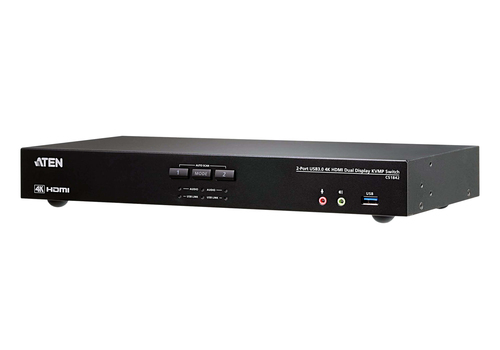 KVM-переключатель ATEN - CS1842, 2PC, 2xHDMI (Female) + USB Type B (Female) + 2xMiniJack (Female) - 2 ports, цвет Чёрный, CS1842-AT-G