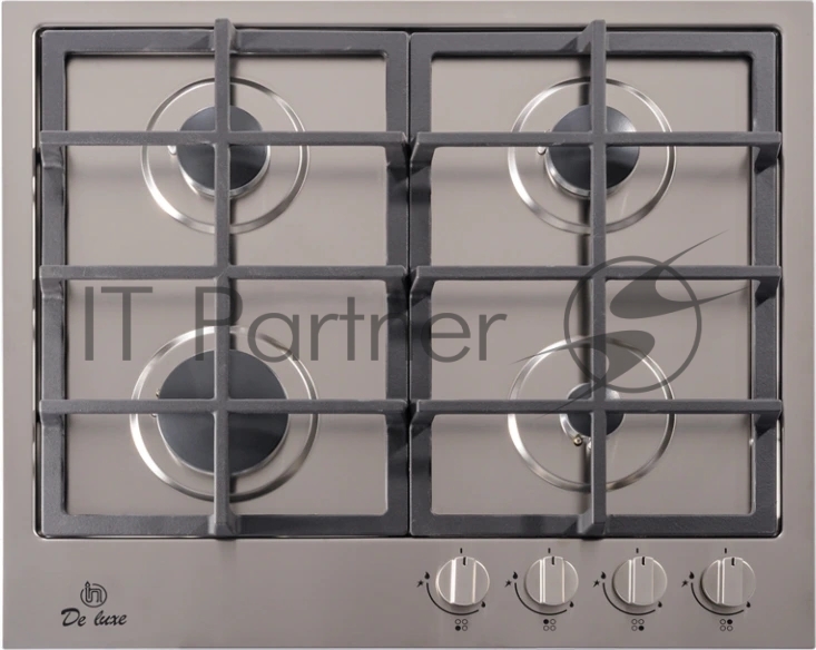 Варочная панель газовая De Luxe TG4_750231F-070, 4-х конфорочная, газ-контроль, нерж. сталь