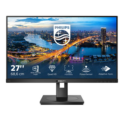 Монитор Philips 275B1 27'', 2560x1440, IPS, 75hz, 50M:1, 350cd, 4ms, DVI, HDMI 1.4, DP 1.2, 4xUSB 3.2, Speakers, H. adj 150mm, pivot, VESA, 3Y, Black/ Philips 275B1 27'', 2560x1440, IPS, 75hz, 50M:1, 350cd, 4ms, DVI, HDMI 1.4, DP 1.2, 4xUSB 3.2, Speakers, H. adj 150mm, pivot, VESA, 3Y, Black