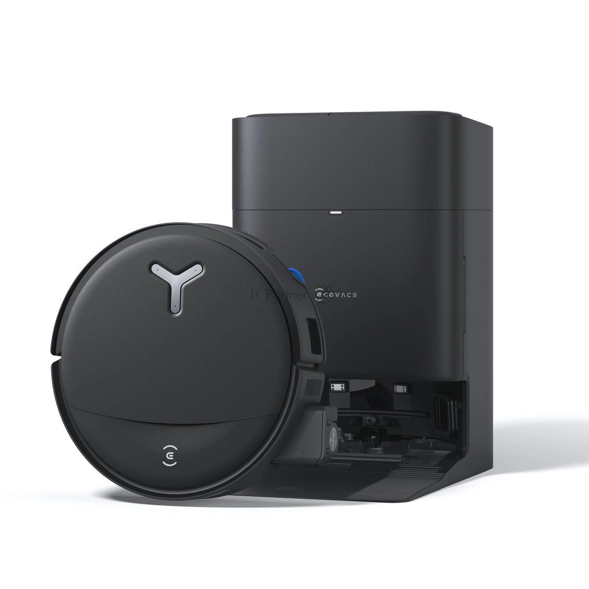 Робот-пылесос Ecovacs Deebot T80S Omni черный, 6400 мА·ч Li-Ion, уборка влажная/сухая, пылесборник контейнер 0.22 л