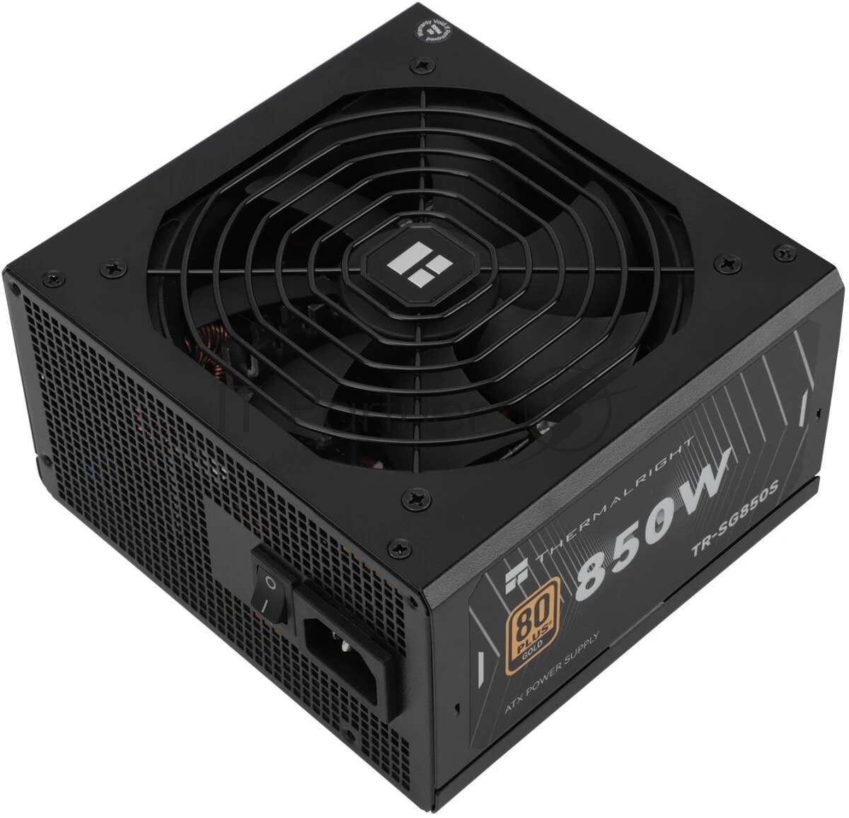 Блок питания Thermalright, 850W 80+ Gold (ATX, 3.1, PCIe 5.1, Non-modular, 1x24(20+4)pin, 1xCPU 8(4+4)pin, 2xPCIe*2 8(6+2)pin, 5xSATA3, 1x12+4pin (12VHPWR PCIe 5.1 12+4pin 600mm), 3xMOLEX4pin, Active, 120x120мм, 150x140x86mm, APFC, black)