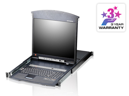 KVM-консоль ATEN - KL1516AN, 16PC, 19", RJ-45 (Female) - 16 ports, цвет чёрный, KL1516AN-AXA-RG