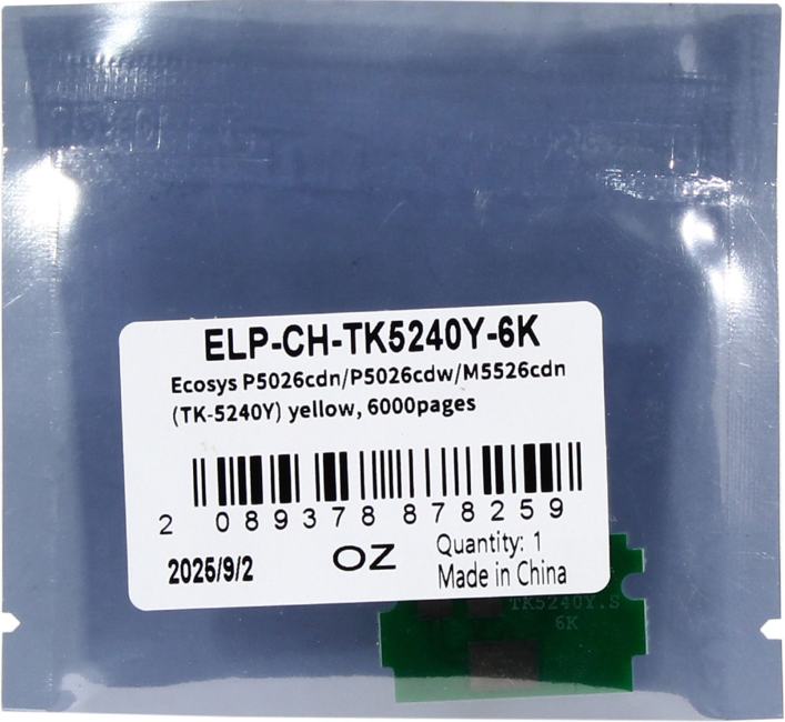 Чип <ELP-CH-TK5240Y-6K> для Kyocera Ecosys P5026cdn/P5026cdw/M5526cdn  (TK-5240Y) Yellow, 6K