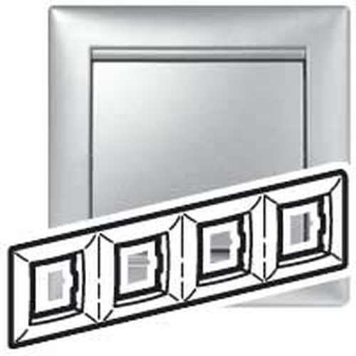 Электроустановочные изделия Legrand Legrand 770154 Рамка 4п гор. Алюминий Valena