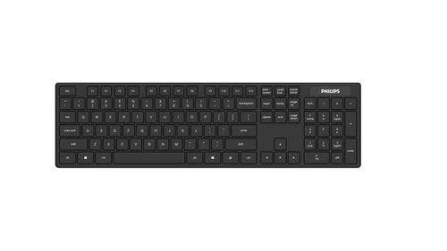 Клавиатура Philips SPK6103, 2,4 GHz 104 клав, русская заводская раскладка, бесшумная, чёрная