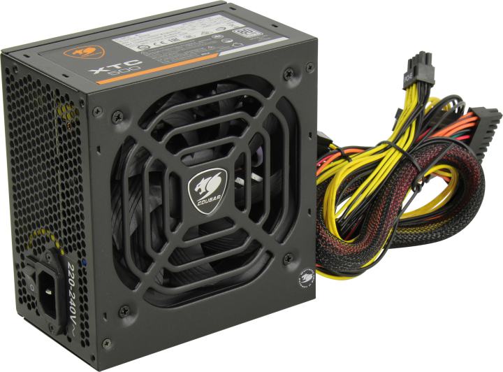 Блок питания Cougar XTC 500 (ATX v2.31, 500W, Active PFC, 120mm Fan, Power cord, 80 Plus, Japanese standby capacitors) [XTC500] BULK