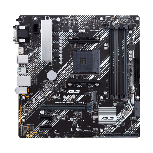 ASUS PRIME B450M-A II (Socket AM4, mATX, 4xDDR4(128GB), VGA/DVI-D/HDMI 2.0, 1xPCIe 3.0x16/2xPCIe 2.0, 1xLAN, 6xSATA 6Gb/s, 1xM.2, 6xUSB 3.2, 1xPS/2)