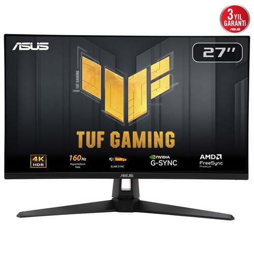 Монитор 27" ASUS TUF Gaming VG27UQ1A IPS 3840x2160, 160 Гц, 1 мс, 16:9, 300 кд/м², 2xHDMI 2.1, DP 1.4, 3.5 Jack, динамики (2x2 Вт), HDR10, FreeSync Premium, черный