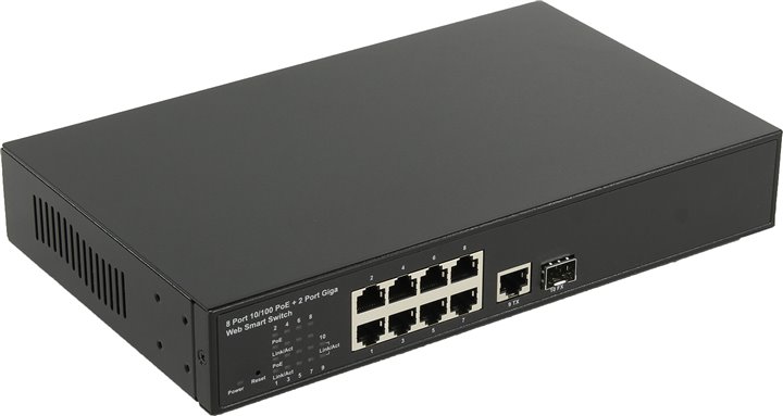 MultiCo (EW-P5881IW) Управляемый коммутатор (8UTP 10,100Mbps PoE+  1UTP  1000Mbps +  1SFP)