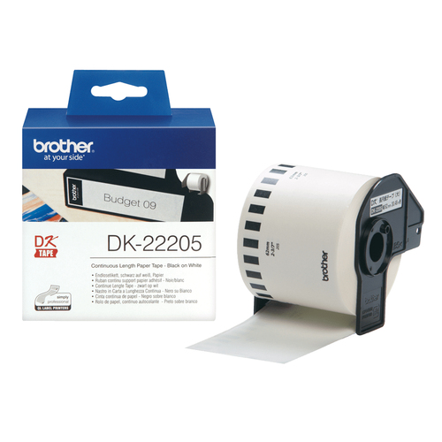 Кассета с наклейками Brother DK22205, 6.2см x 30м, оригинальная (DK22205)