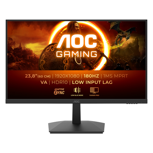 Монитор 23.8" AOC 24G15N2 Black ((VA, 1920x1080, 180Hz, 1 ms, 178°/178°, 250 cd/m, 80M:1, +HDMI 2.0, +DisplayPort 1.4) )