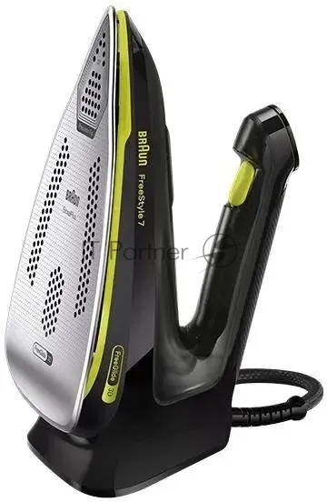 Утюг Braun FreeStyle 7 FI7255GR черный/зеленый, 2000 Вт, 55 г/мин, 240 г/мин, 350 мл