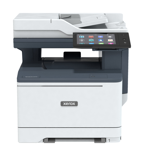 C415V_DN - Цветное МФУ, Xerox, VersaLink C415DN, C415V_DN, Лазерное, А4, 40 стр./мин., Подача 251 лист, Двусторонний автоподатчик документов, до 98 изобр./мин., Сенсорный дисплей 7", 1.2 ГГц CPU, 2 ГБ RAM, 32 ГБ eMMC, USB 2.0, Ethernet 10/100/1000, NFC, Fax