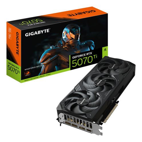 GigaByte GeForce RTX 5070TI WINDFORCE 16G 2452MHz PCI-E 5.0 16384MB 256 bit 1xHDMI 3xDisplayPort HDCP GV-N507TWF3-16GD