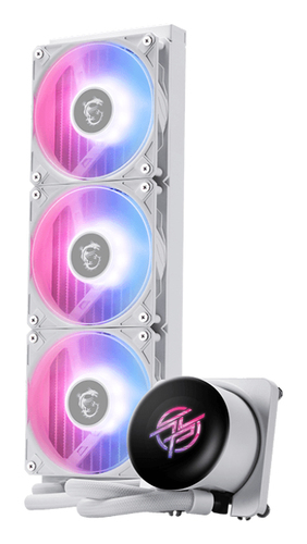 Система жидкостного охлаждения/ Water Cooling System MSI MPG CORELIQUID P13 360 (300W, 360mm, LED, White, ARGB/ Fans: 3x120mm, 64.89CFM, 2050RPM/ Pump 20dBA, 3400RPM, Rad thickness 27mm/ S: 1851, 1700, AM5, AM4)