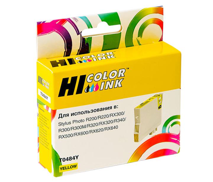 Картридж Hi-Black (HB-T0484) для Epson Stylus Photo  R200/R300/RX500/RX600,  Y