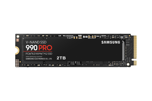 Диск SSD Samsung - 990 PRO, для ноутбука, M.2 2280, 2 ТБ, PCIe 4.0 NVMe x4, speed write-6900МБ/с read-7450МБ/с, TLC, Samsung in-house Controller, MZ-V9P2T0BW