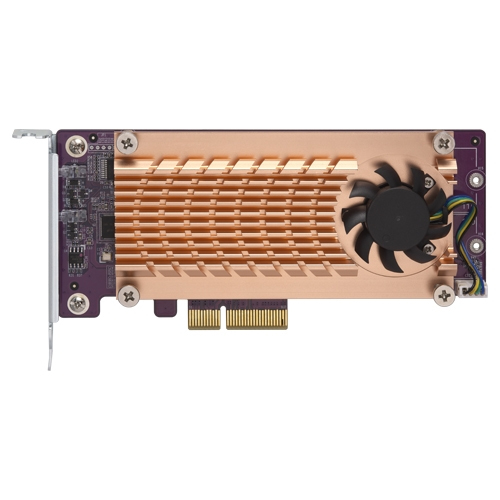 Плата расширения QNAP QM2-2S-220A Dual M.2 22110/2280 SATA SSD expansion card (PCIe Gen2 x2), Low-profile bracket pre-loaded, Low-profile flat and Full-height are bundled (shorter version to support TVS-x82/TS-x77 PCIe slot 2 & slot 3)