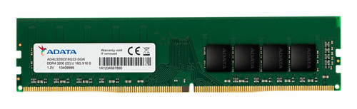 Оперативная память для компьютера 16Gb (1x16Gb) PC4-25600 3200MHz DDR4 DIMM CL22 A-Data Premier AD4U320016G22-SGN