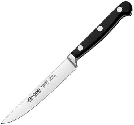 Нож поварской ARCOS 255800 сталь нерж., полиоксиметилен, L=225/120, B=20мм, черный, металлич.